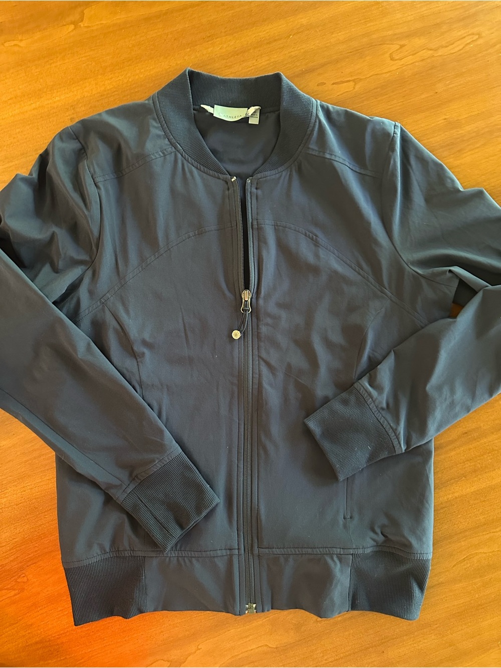 Athleta La Breezy Lightweight Bomber Jacket Navy Blue Women’s Medium UPF 50+